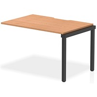 Impulse Evolve Plus 1 Person Bench Desk Extension, 1200mm (800mm Deep), Black Frame, Oak