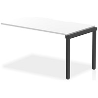 Impulse Evolve Plus 1 Person Bench Desk Extension, 1400mm (800mm Deep), Black Frame, White