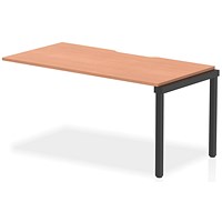 Impulse Evolve Plus 1 Person Bench Desk Extension, 1600mm (800mm Deep), Black Frame, Beech