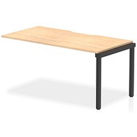 Impulse Evolve Plus 1 Person Bench Desk Extension, 1600mm (800mm Deep), Black Frame, Maple