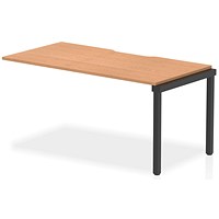 Impulse Evolve Plus 1 Person Bench Desk Extension, 1600mm (800mm Deep), Black Frame, Oak