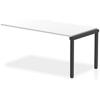 Impulse Evolve Plus 1 Person Bench Desk Extension, 1600mm (800mm Deep), Black Frame, White