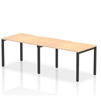 Impulse Evolve Plus 2 Person Bench Desk, Side by Side, 2 x 1200mm (800mm Deep), Black Frame, Maple