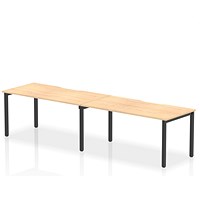 Impulse Evolve Plus 2 Person Bench Desk, Side by Side, 2 x 1600mm (800mm Deep), Black Frame, Maple