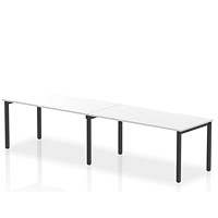 Impulse Evolve Plus 2 Person Bench Desk, Side by Side, 2 x 1600mm (800mm Deep), Black Frame, White