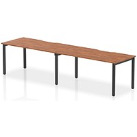 Impulse Evolve Plus 2 Person Bench Desk, Side by Side, 2 x 1600mm (800mm Deep), Black Frame, Walnut