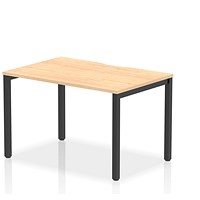 Impulse Evolve Plus 1 Person Bench Desk, 1200mm (800mm Deep), Black Frame, Maple