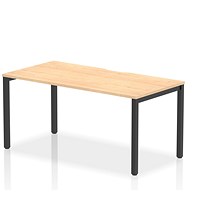 Impulse Evolve Plus 1 Person Bench Desk, 1600mm (800mm Deep), Black Frame, Maple