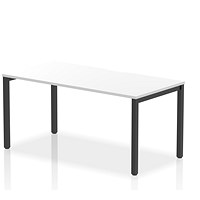 Impulse Evolve Plus 1 Person Bench Desk, 1600mm (800mm Deep), Black Frame, White