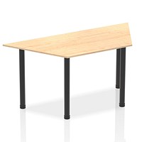 Impulse Trapezoidal Table, 1600mm, Maple, Black Post Leg