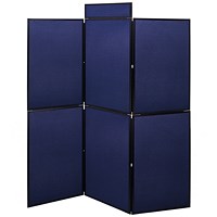 Bi-Office Showboard, 6 Panel+Header Boards, 1800x900mm, Blue