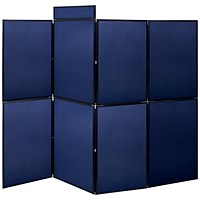 Bi-Office Showboard, 8 Panel+Header Boards, 2400x1800mm Blue