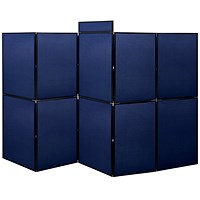 Bi-Office Showboard, 10 Panel+Header Boards, 1800x300mm, Blue