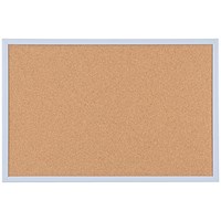 Bi-Office Pastel Cork Noticeboard, 600x400mm, Blue Wooden Frame