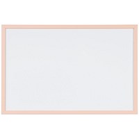 Bi-Office Pastel Non-Magnetic Whiteboard, Salmon Frame, 600x400mm