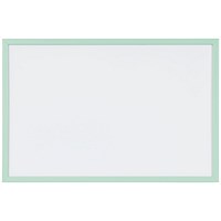 Bi-Office Pastel Non-Magnetic Whiteboard, Green Frame, 600x400mm