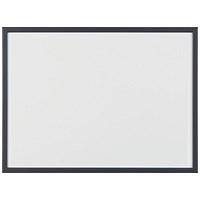 Bi-Office Basic Non-Magnetic Whiteboard, Black Frame, 600x450mm