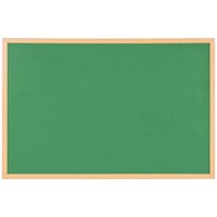 Bi-Office Earth Executive Felt Noticeboard, Oak MDF Frame, 900x600mm, Green