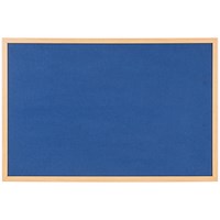 Bi-Office Earth Executive Felt Noticeboard, Oak MDF Frame, 900x600mm, Blue