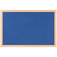 Bi-Office Earth Prime Felt Noticeboard, Oak MDF Frame, 600x450mm, Blue