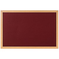 Bi-Office Earth Prime Felt Noticeboard, Oak MDF Frame, 1200x900mm, Burgundy