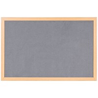 Bi-Office Earth Prime Felt Noticeboard, Oak MDF Frame, 1200x900mm, Grey