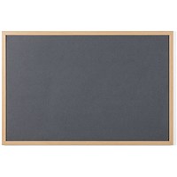 Bi-Office Earth Executive Felt Noticeboard, Oak MDF Frame, 900x600mm, Grey