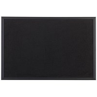 Bi-Office Essentials Black Softouch Noticeboard, 600x450mm, Black