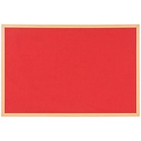 Bi-Office Earth Executive Felt Noticeboard, Oak MDF Frame, 1200x900mm, Red