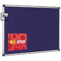 Bi-Office Maya Felt Noticeboard, Plastic Frame, 1800x1200mm, Blue