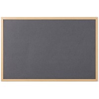 Bi-Office Earth Executive Felt Noticeboard, Oak MDF Frame, 1800x1200mm, Grey