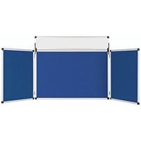 Bi-Office Showboard, 3 Panel+Header Boards, 900x600mm, Blue