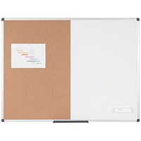 Bi-Office Maya Cork and Drywipe Combination Board, 1800x900mm, Aluminium Frame