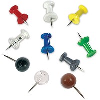 Bi-Office Push Pins, Assorted Colours, Pack of 200