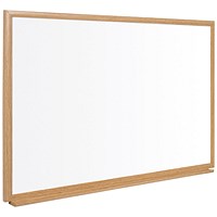 Bi-Office Earth Prime Non-Magnetic Whiteboard, Oak MDF Frame, 900x600mm