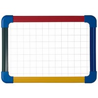 Bi-Office Schoolmate Laptop Non-Magnetic Double Sided Whiteboard, Plain/Gridded, Plastic Frame, A4, Pack of 10