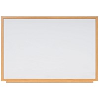 Bi-Office Earth Executive Non-Magnetic Whiteboard, Oak MDF Frame, 1800x1200mm