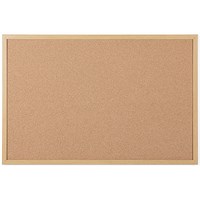 Bi-Office Earth Executive Cork Noticeboard, 600x450mm, Oak MDF Frame