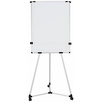 Bi-Office Earth Kyoto Mobile Magnetic Easel, With Paper Roll, With Extendable Arms, Silver