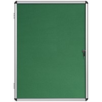 Bi-Office Enclore Green Felt Noticeboard Display Case, 15xA4, Aluminium Frame