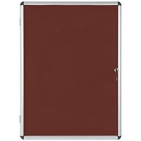 Bi-Office Enclore Burgundy Felt Noticeboard Display Case, 9xA4, Aluminium Frame