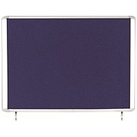 Bi-Office Mastervision Out Top Hinged Lockable Door Blue Felt Notice Board Display Case, 15xA4