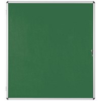 Bi-Office Enclore Green Felt Notice Board Display Case, 20xA4, Aluminium Frame