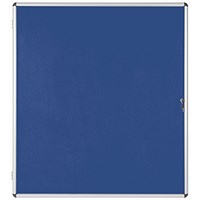 Bi-Office Enclore Blue Felt Notice Board Display Case, 20xA4, Aluminium Frame