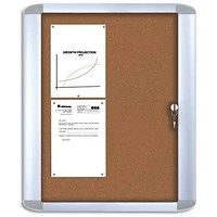 Bi-Office Mastervision Cork Board Display Case, 9xA4, Aluminium Frame