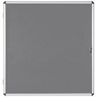 Bi-Office Enclore Grey Felt Notice Board Display Case, 12xA4, Aluminium Frame