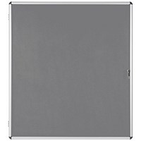 Bi-Office Enclore Grey Felt Notice Board Display Case, 20xA4, Aluminium Frame