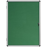 Bi-Office Enclore Green Felt Noticeboard Display Case, 9xA4, Aluminium Frame