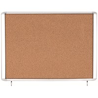 Bi-Office Mastervision Out Top Hinged Lockable Door Cork Board Display Case, 8xA4