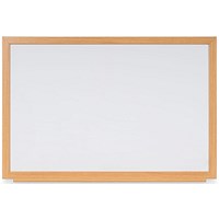 Bi-Office Earth Prime Enamel Magnetic Whiteboard, Oak MDF Frame, 900x600mm